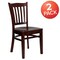 Emma and Oliver 2 Pack Vertical Slat Back Wooden Restaurant Chair